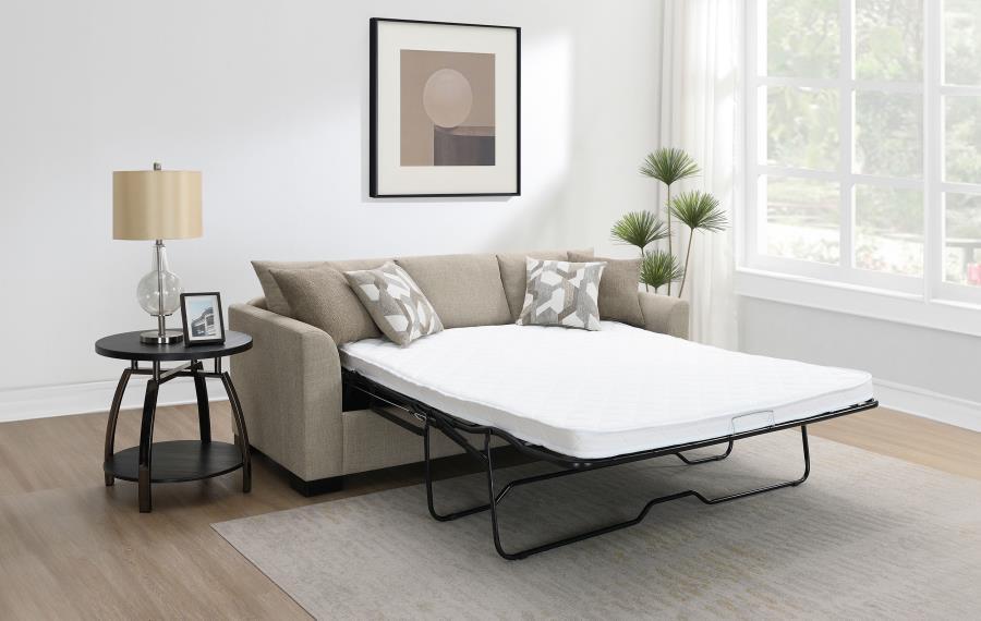 Storey - Upholstered Sleeper Sectional Chaise Sofa by CoasterEveryday | Bel Furniture