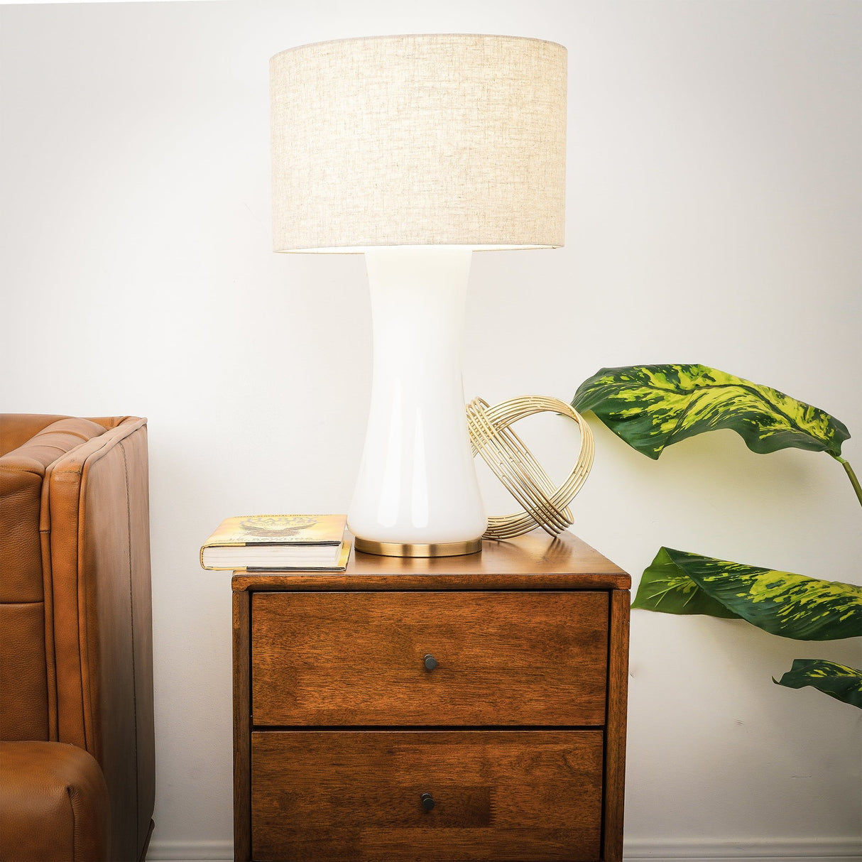 Cascade - Lamp Base Table Lamp - Beige / Gold / White by Ashcroft Furniture | Bel Furniture