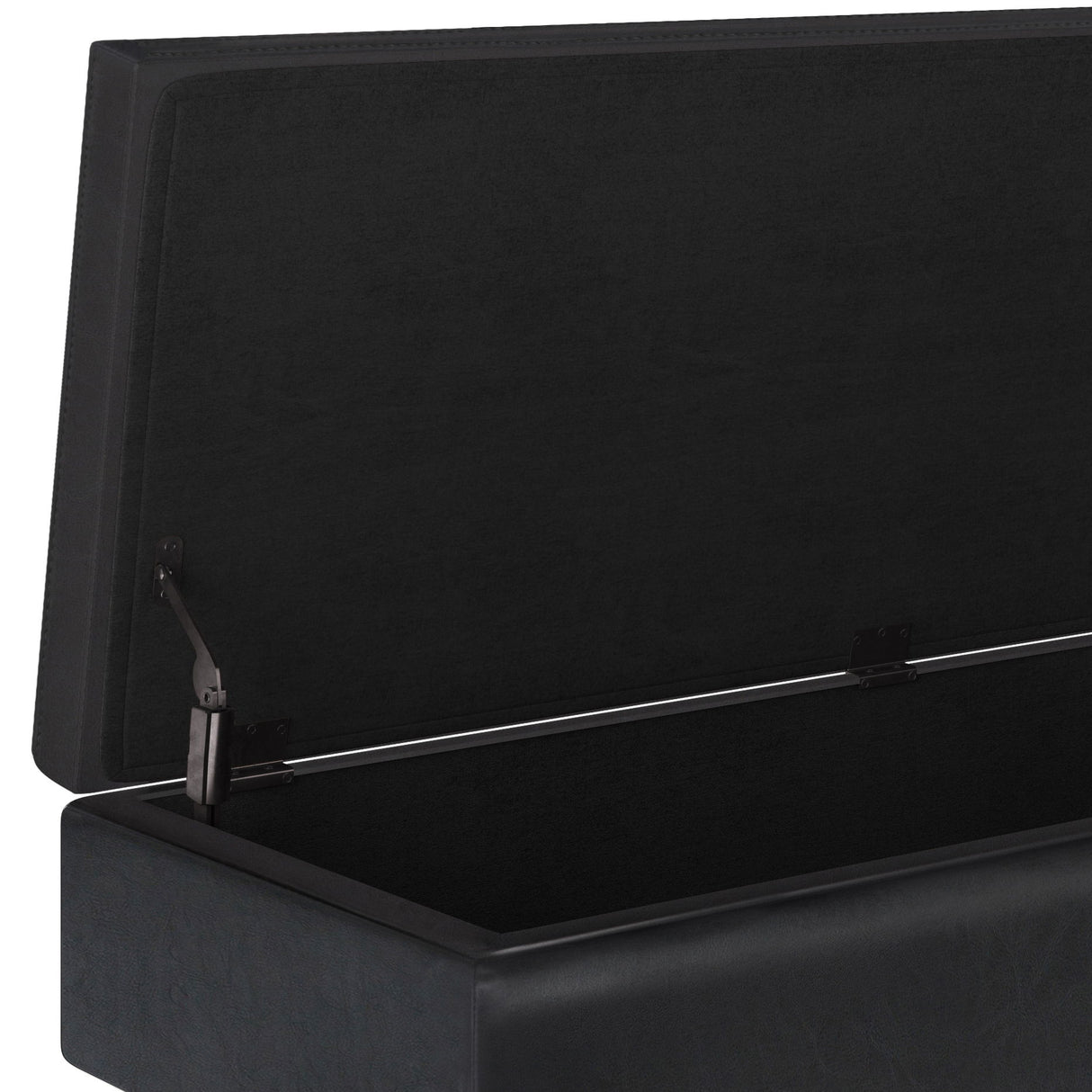 Owen - Rectangular Storage Ottoman - Midnight Black by Simpli-Home | Bel Furniture