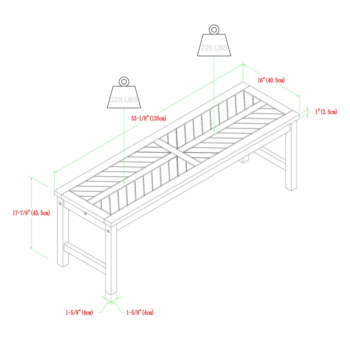 Modern Slat Top Solid Wood Patio Bench by Walker Edison | Bel Furniture