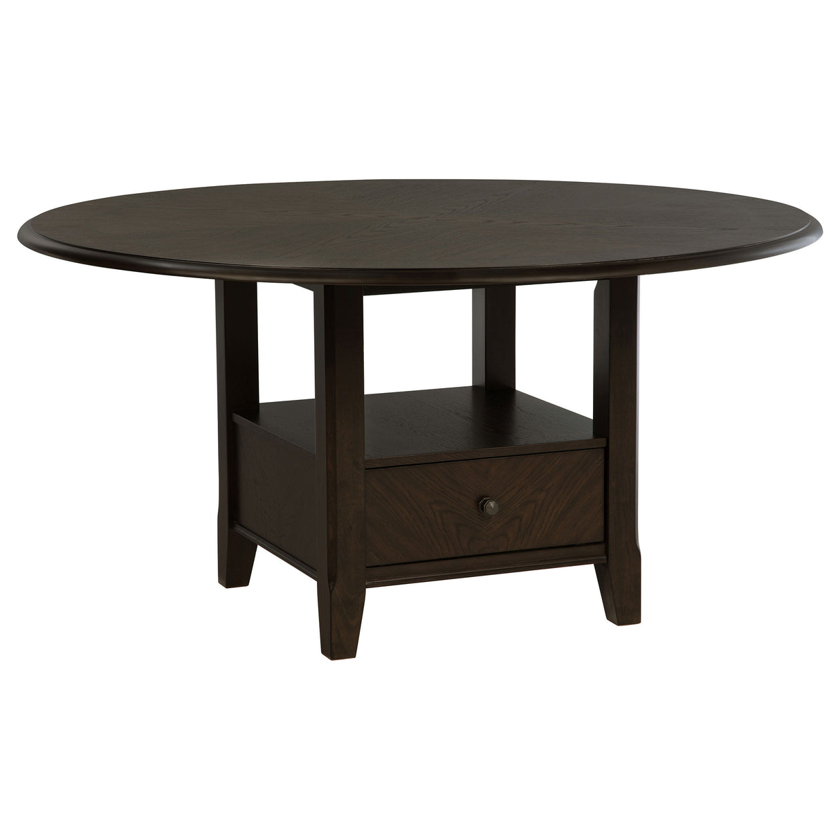 Twyla - Round Dining Table Dark Brown No Extension by Coaster Fine Furniture | Bel Furniture