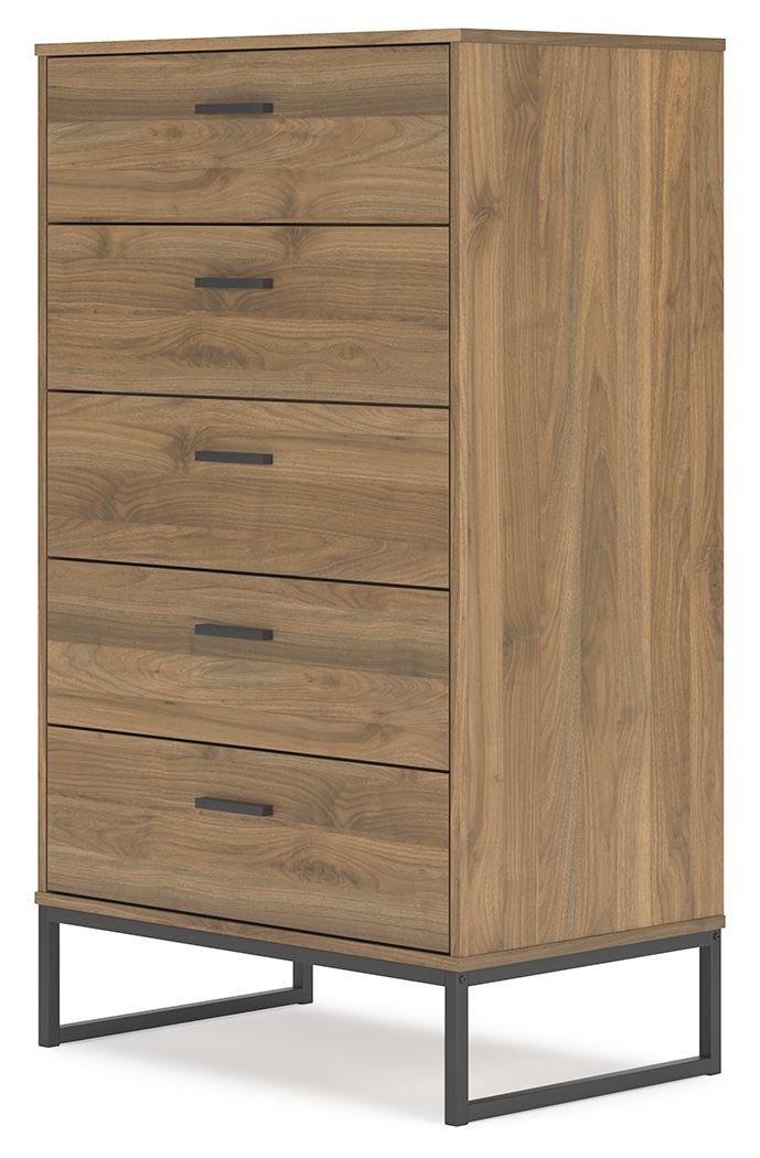 Deanlow - Honey - Five Drawer Chest by Signature Design by Ashley® | Bel Furniture