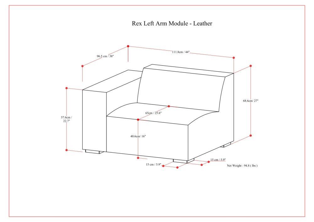 Rex - Left Arm Sofa Module - Sienna by Simpli-Home | Bel Furniture