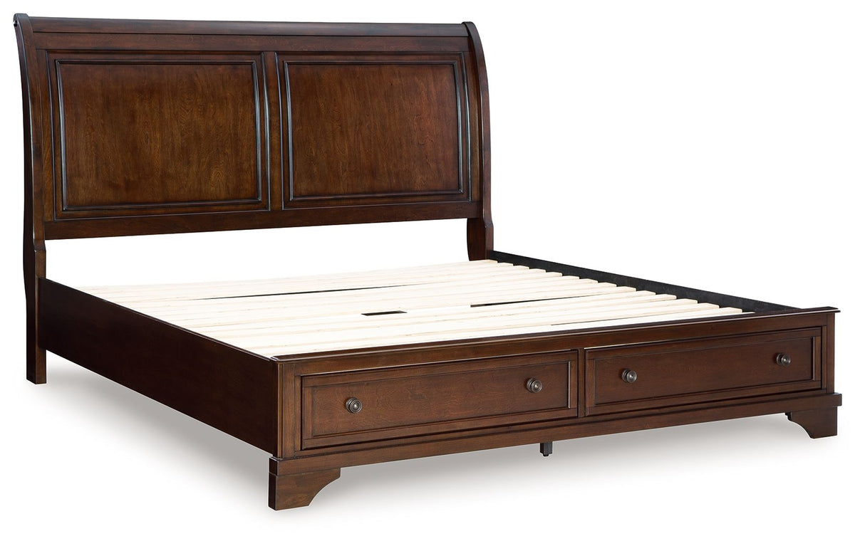 Trellington - Brown - King Sleigh Storage Bed by Signature Design by Ashley® | Bel Furniture