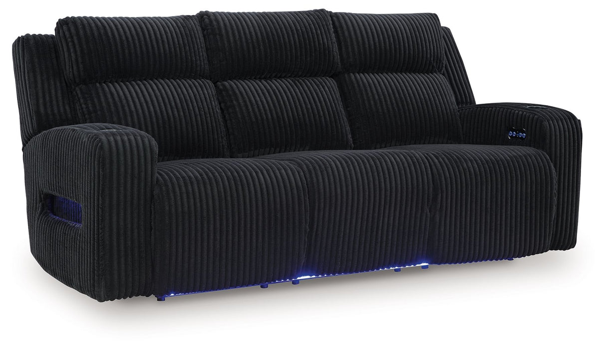 Forest Lake - Power Reclining Sofa With Adj Headrest Black by Signature Design by Ashley® | Bel Furniture