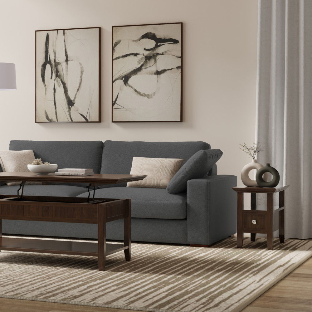 Acadian - Narrow Side Table With Drawer - Brown by Simpli-Home | Bel Furniture