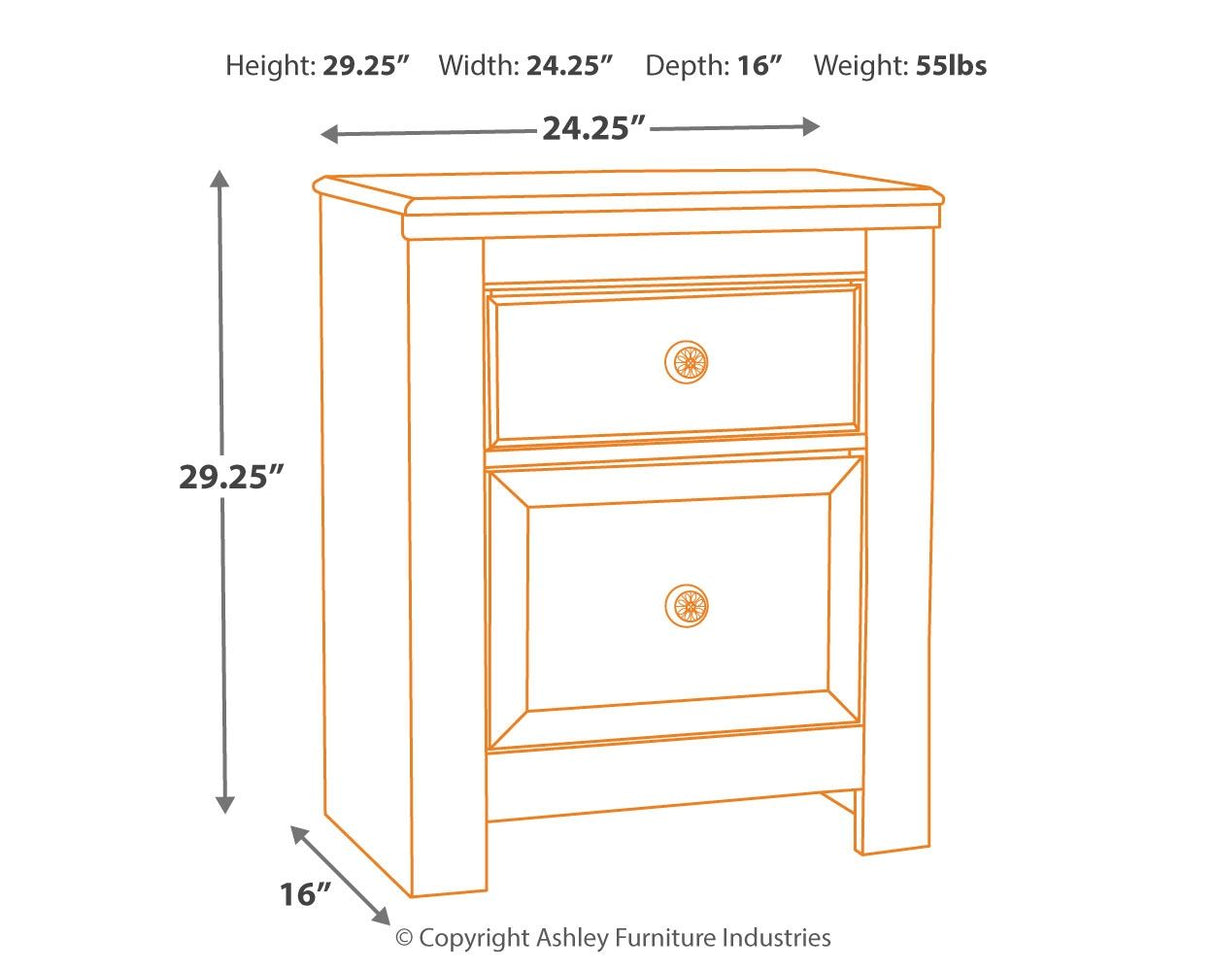 Paxberry - Whitewash - Two Drawer Night Stand by Signature Design by Ashley® | Bel Furniture