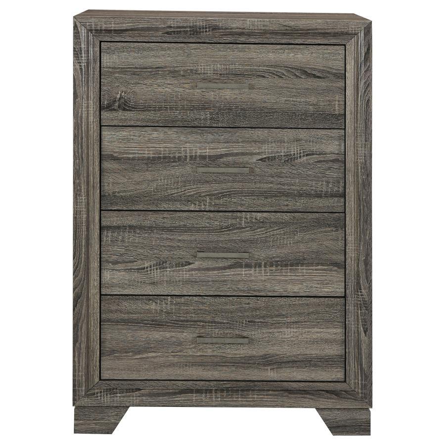 Wright - 4-Drawer Chest Of Drawers - Brown Oak by Coaster Fine Furniture | Bel Furniture