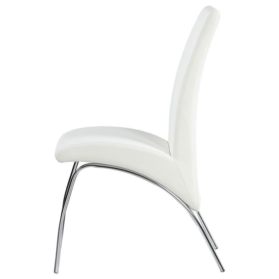 Bishop - Upholstered Dining Side Chair (Set of 2) - White by CoasterEssence | Bel Furniture