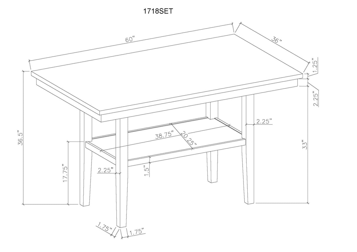 Marbel - Faux Marble Counter Height Set
