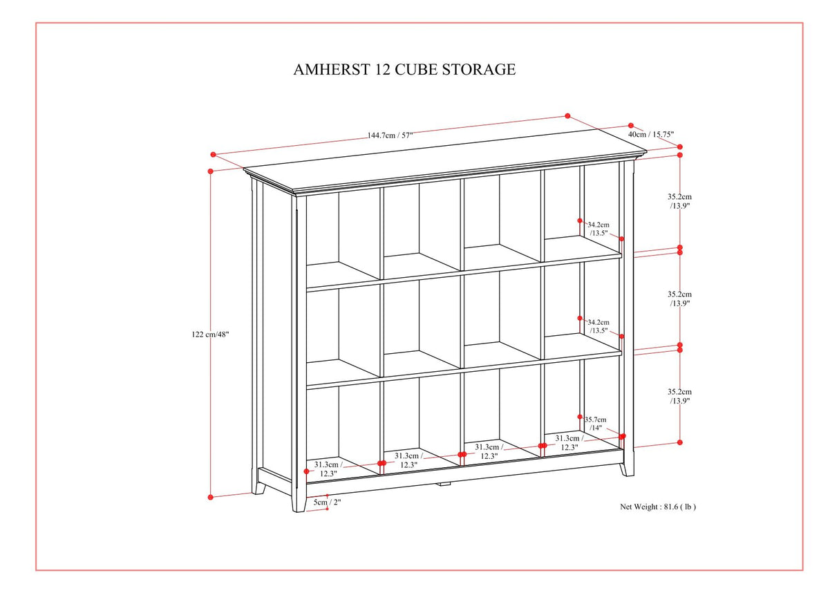 Amherst - Cube Storage Bookcase by Simpli-Home | Bel Furniture