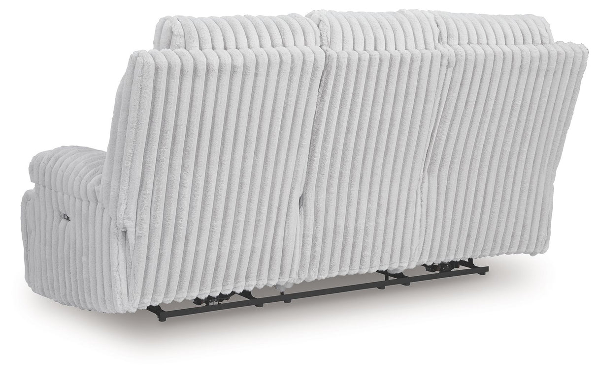 Rhines Falls - Alloy - Reclining Power Sofa With Drop Down Table by Signature Design by Ashley® | Bel Furniture