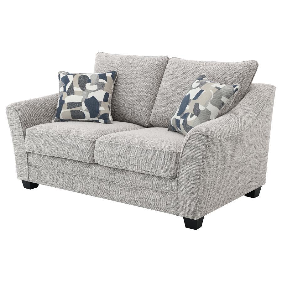 Tomkins - Boucle Upholstered Loveseat - Light Gray by Coaster Fine Furniture | Bel Furniture
