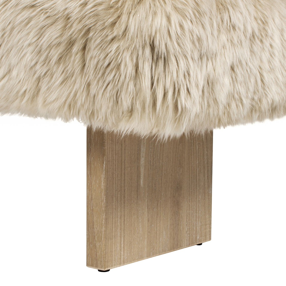 Leda - Sheepskin Fur Rectangular Accent Bench - Natural Blonde by Jennifer Taylor Home | Bel Furniture