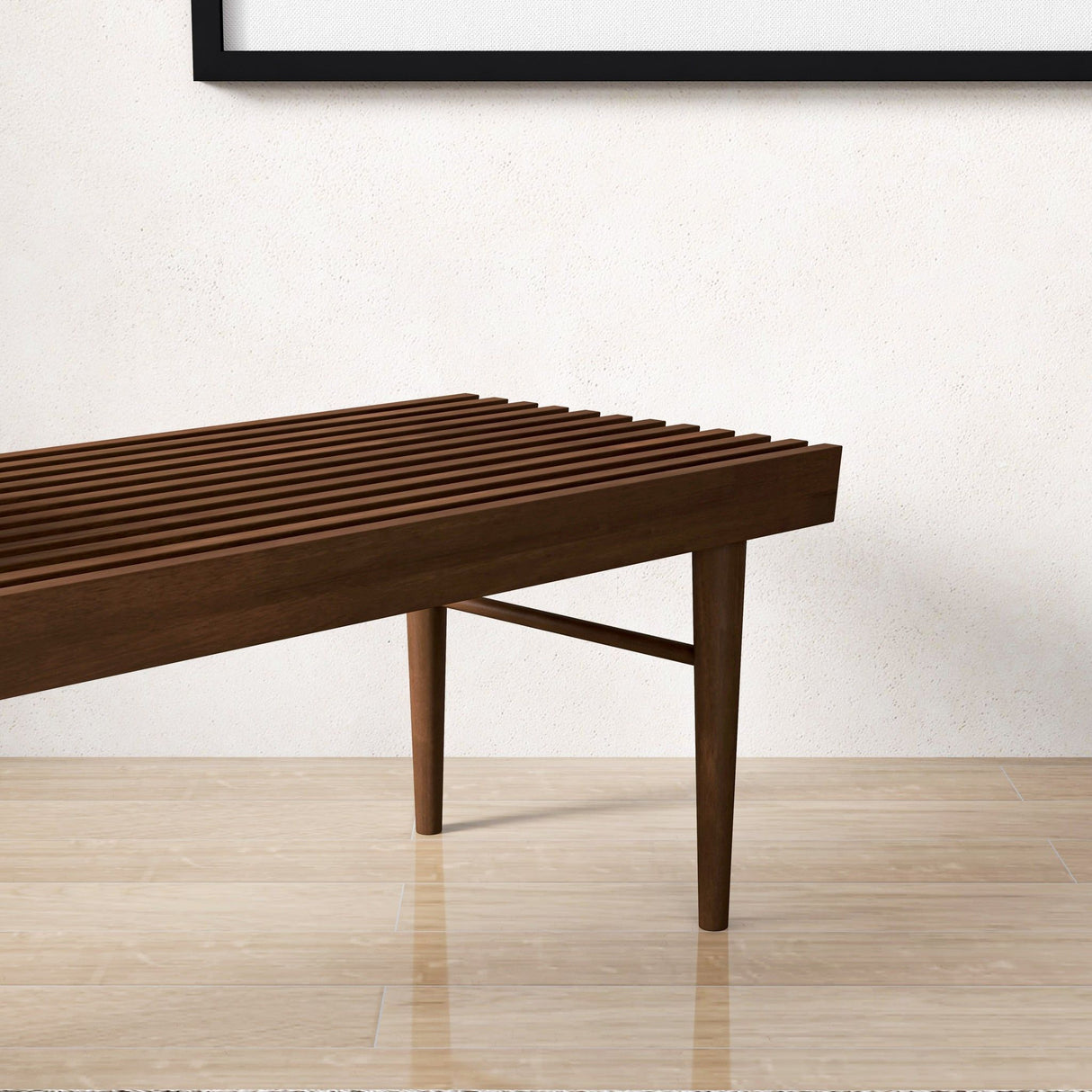 Mia - Mid-Century Modern Bench - Dark Brown by Ashcroft Furniture | Bel Furniture