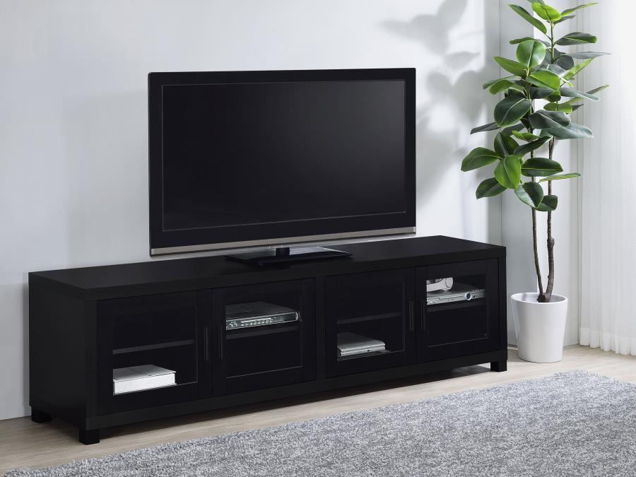 Jupiter - 4 Door Engineered Wood TV Stand - Black by Coaster Fine Furniture | Bel Furniture