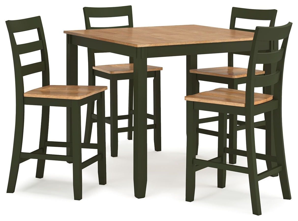 Gesthaven - Dining Room Counter Table Set Green 5 Pc. Table, 4 Chairs by Signature Design by Ashley® | Bel Furniture