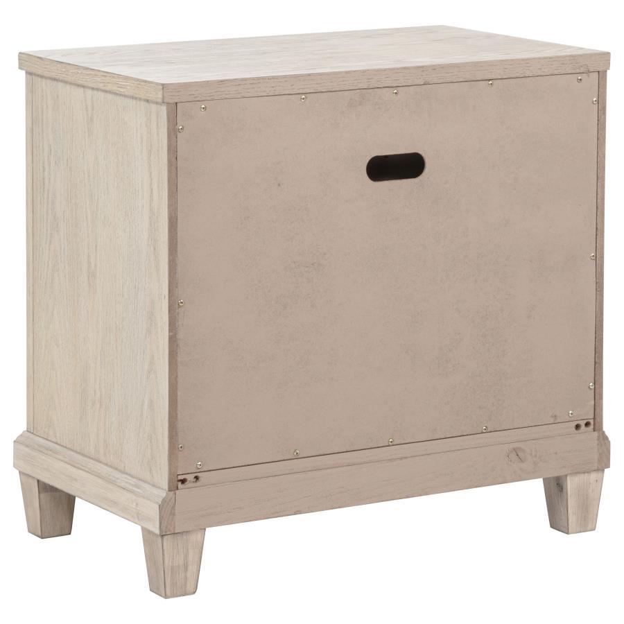Pembroke - 2-Drawer Nightstand Bedside Table - Washed Oak