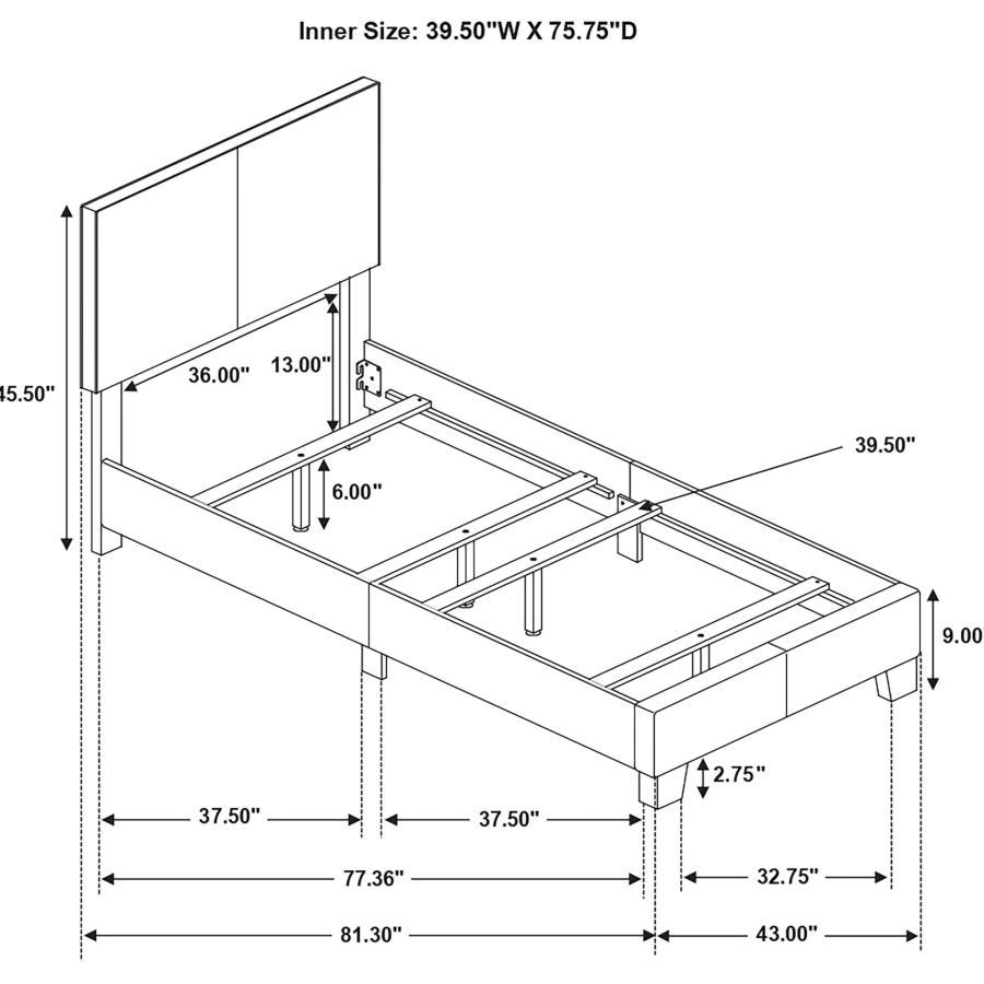 Dorian - Upholstered Panel Bed by CoasterEveryday | Bel Furniture