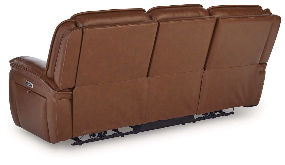 Healy Pier - Chocolate - Power Reclining Sofa / Adj Headrest by Signature Design by Ashley® | Bel Furniture