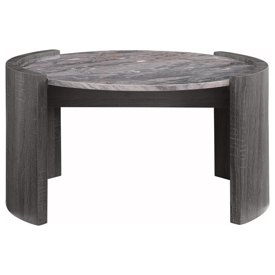 Gladstone - Round Faux Marble Top Table by Coaster Fine Furniture | Bel Furniture