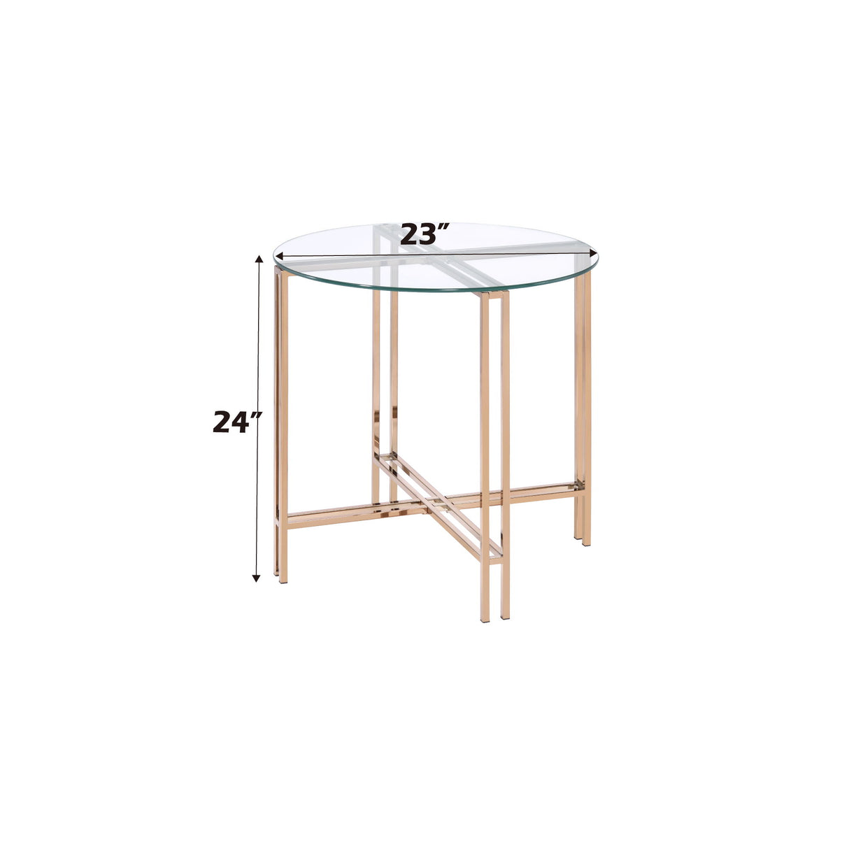 Veises - Clear Glass Top With End Table - Champagne by Urban Nest | Bel Furniture