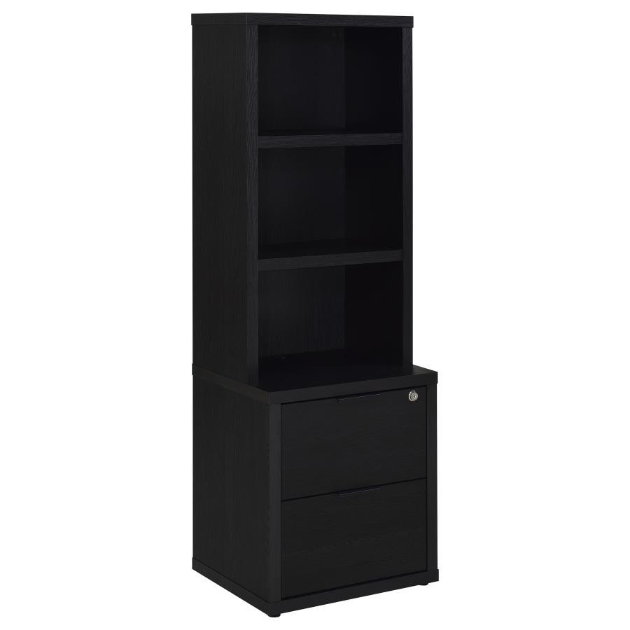 Westpark - 3-Shelf Bookcase USB And Lockable Drawer Black by Coaster Fine Furniture | Bel Furniture