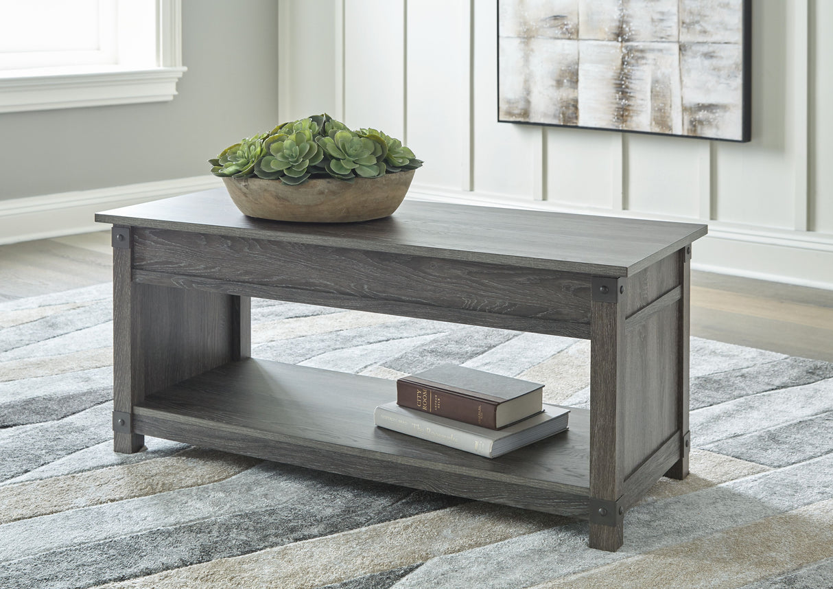 Freedan - Grayish Brown - 3 Pc. - Coffee Table, 2 End Tables by Signature Design by Ashley® | Bel Furniture