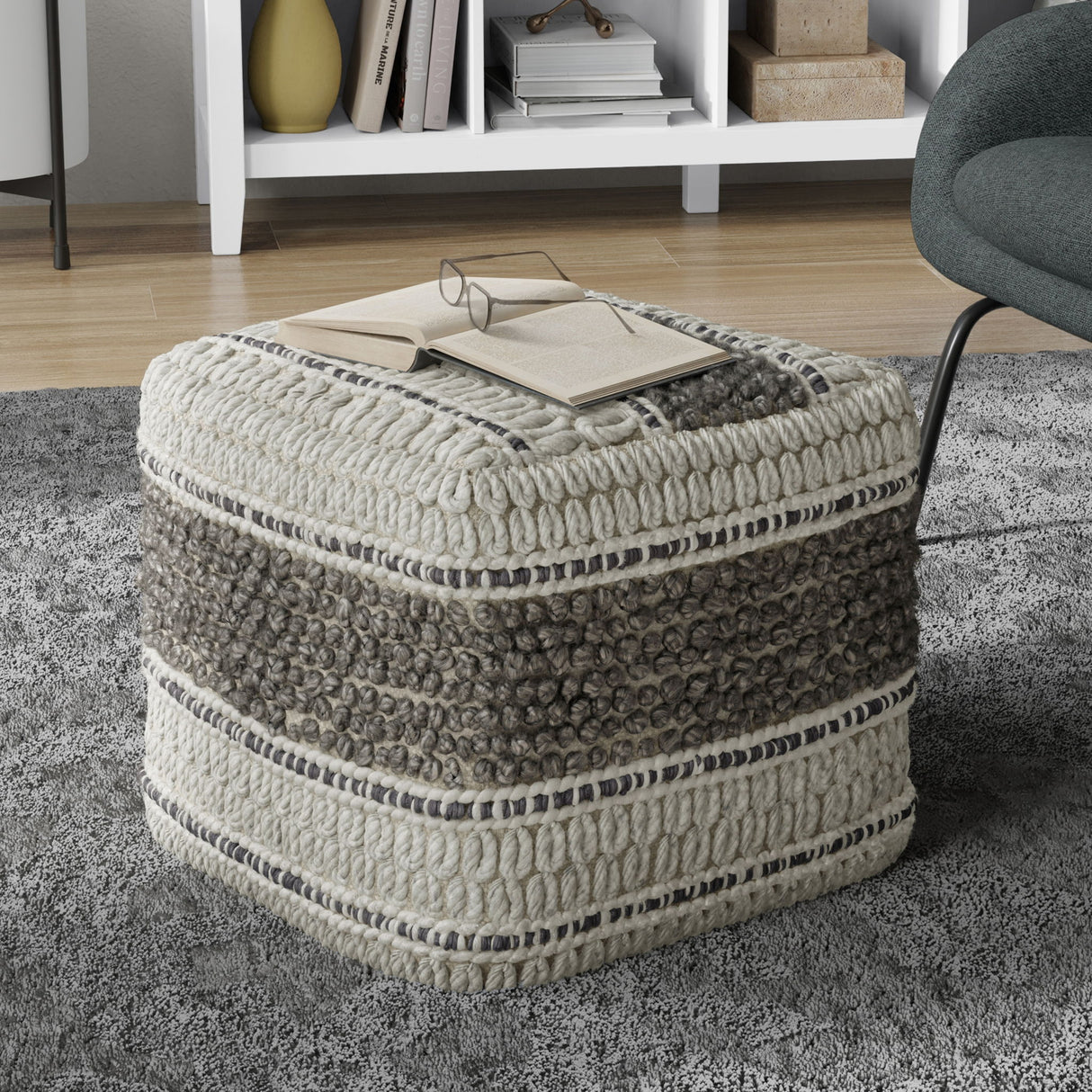 Grady - Handcrafted Square Pouf