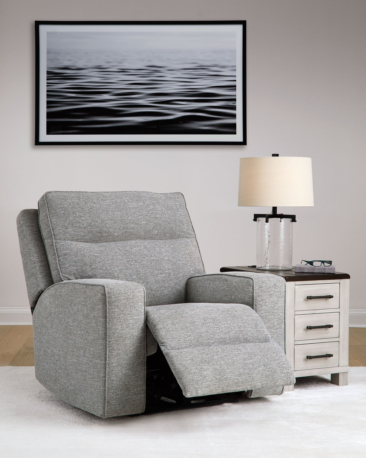 Biscoe - Pewter - Power Recliner /Adj Headrest by Signature Design by Ashley® | Bel Furniture