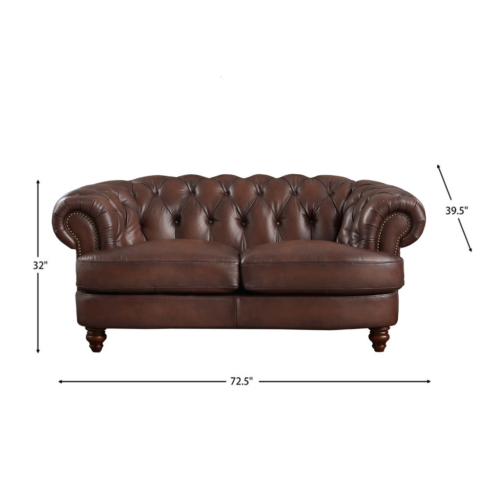 Newport - Leather Loveseat - Caramel by Hydeline Furniture | Bel Furniture