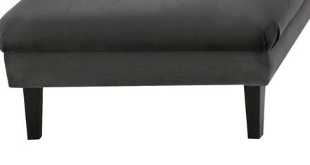 Mary - Velvet Tufted Chaise With 1 Accent Pillow - Dark Gray by Lilola Home | Bel Furniture