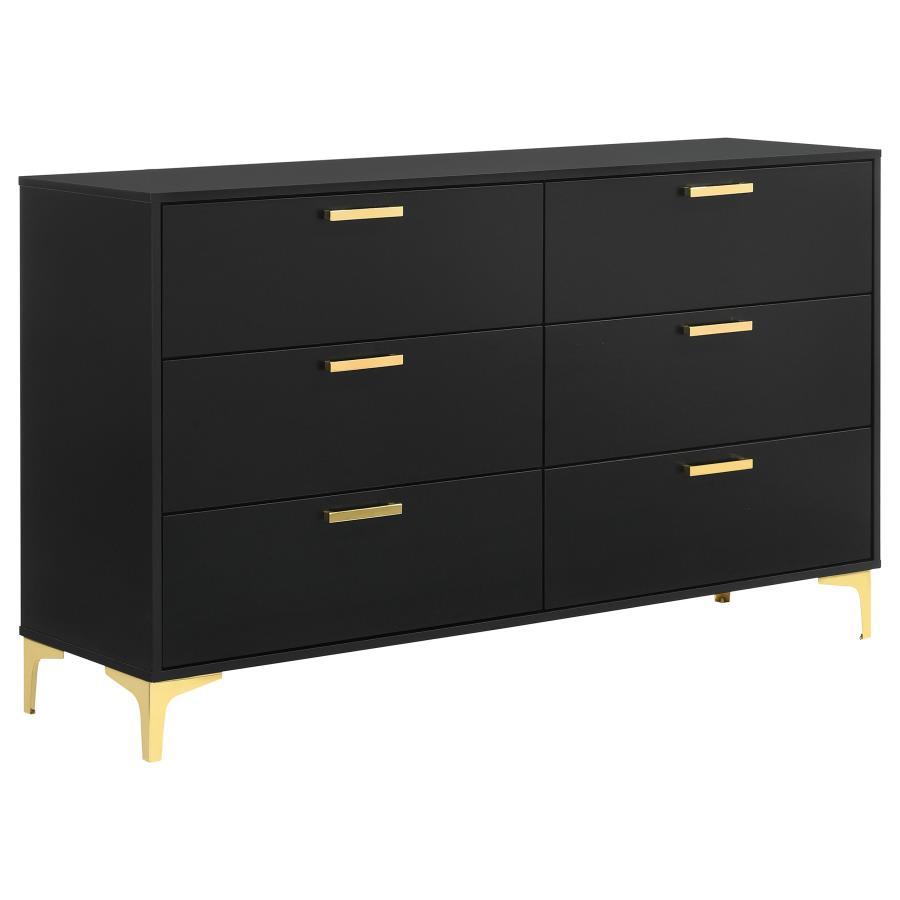 Kendall - 6-Drawer Dresser Black by CoasterEveryday | Bel Furniture