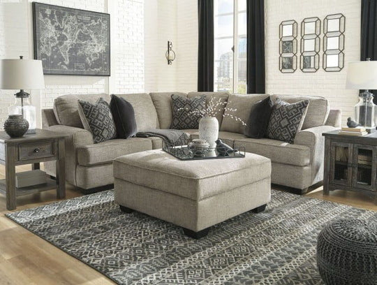 Bovarian - Sectional Set Beige 3 Pc. - Left Arm Facing Sofa with Corner Wedge, Right Arm Facing Loveseat Sectional, Ottoman by Signature Design by Ashley® | Bel Furniture