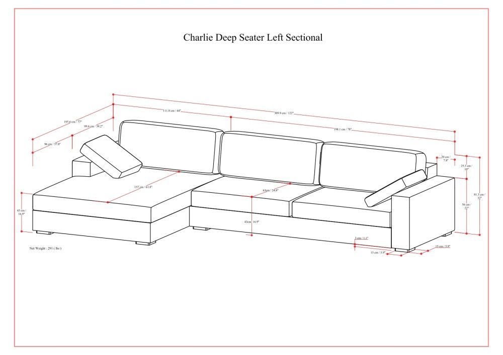 Charlie - Upholstered Deep Seater Sectional Sofa by Simpli-Home | Bel Furniture
