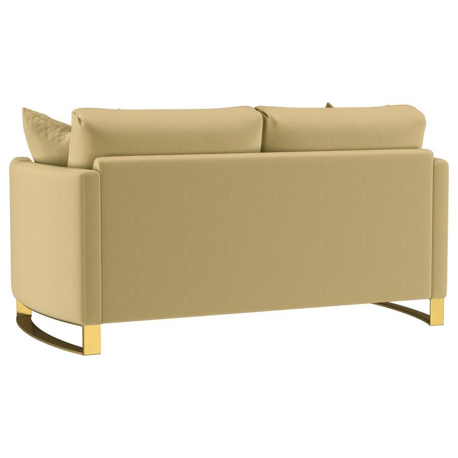 Corliss - Upholstered Arched Arm Loveseat by CoasterElevations | Bel Furniture