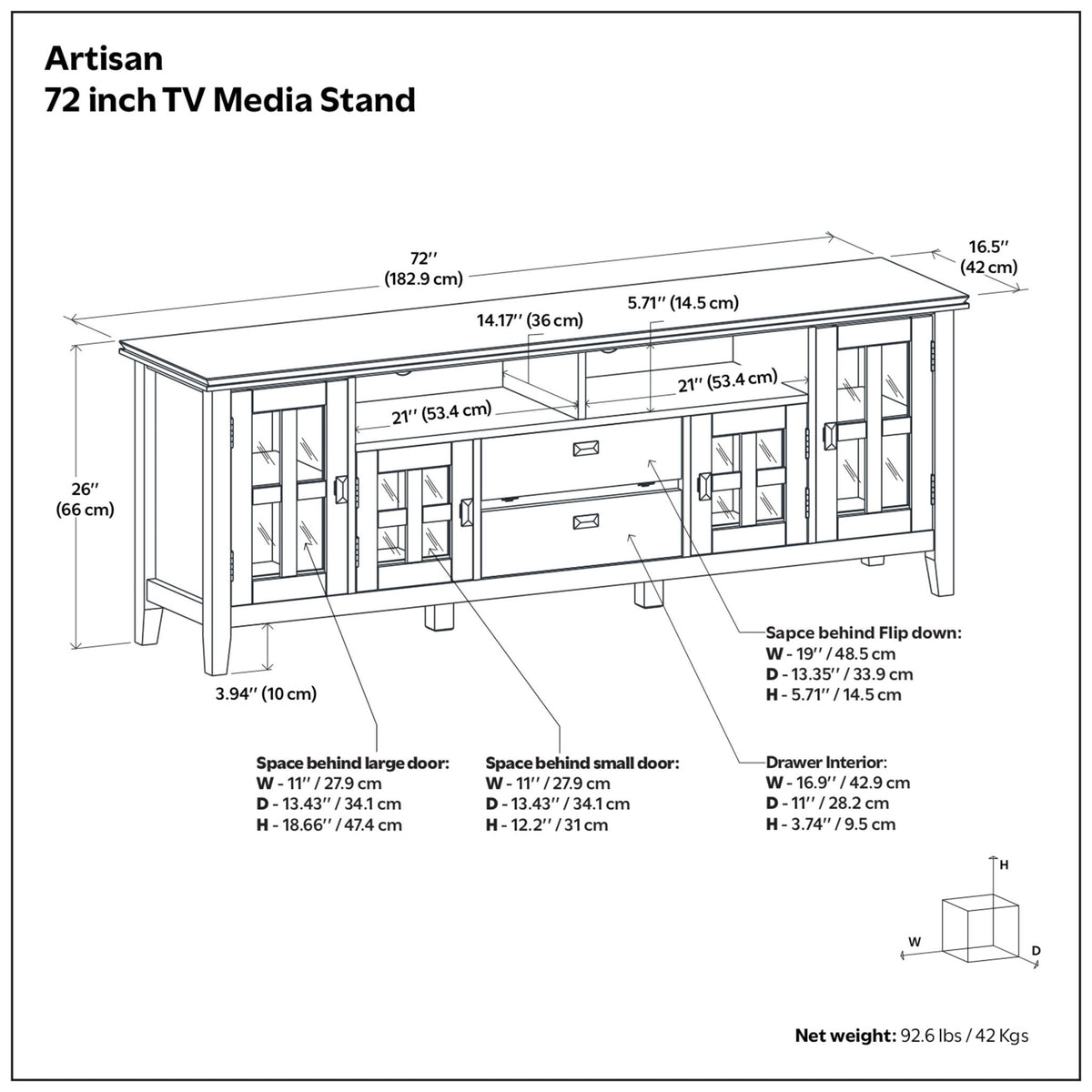 Artisan - TV Media Stand - Rustic Natural Aged Brown