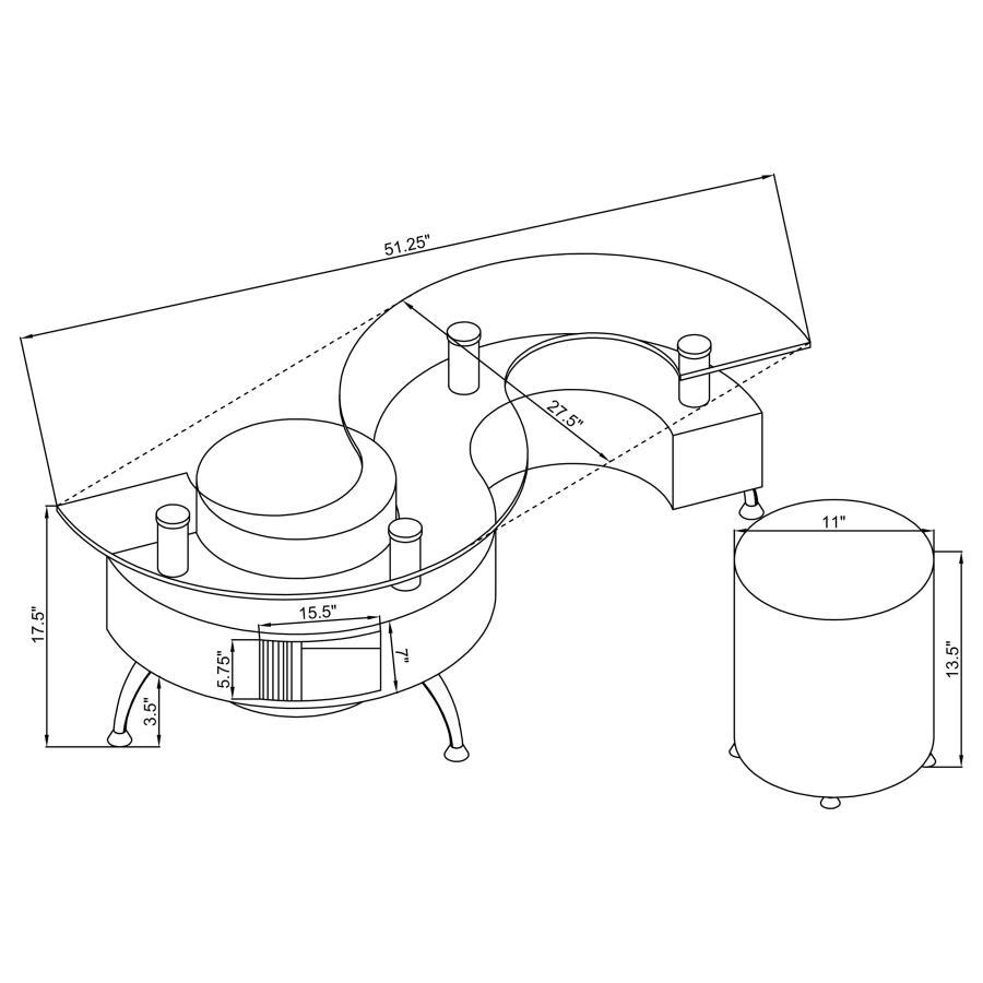 Buckley - 3 Piece Coffee Table And Stools Set by Coaster Fine Furniture | Bel Furniture