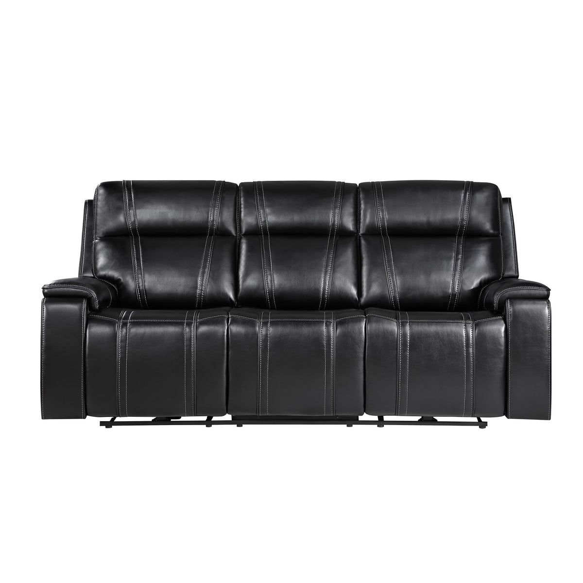 Gary - Power Reclining Sofa With Pillow Top Arms, Hidden Cup Holders - Black