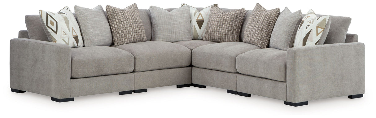 Aslan Court - Sectional Gray 5 Pc. Sectional by Benchcraft® | Bel Furniture