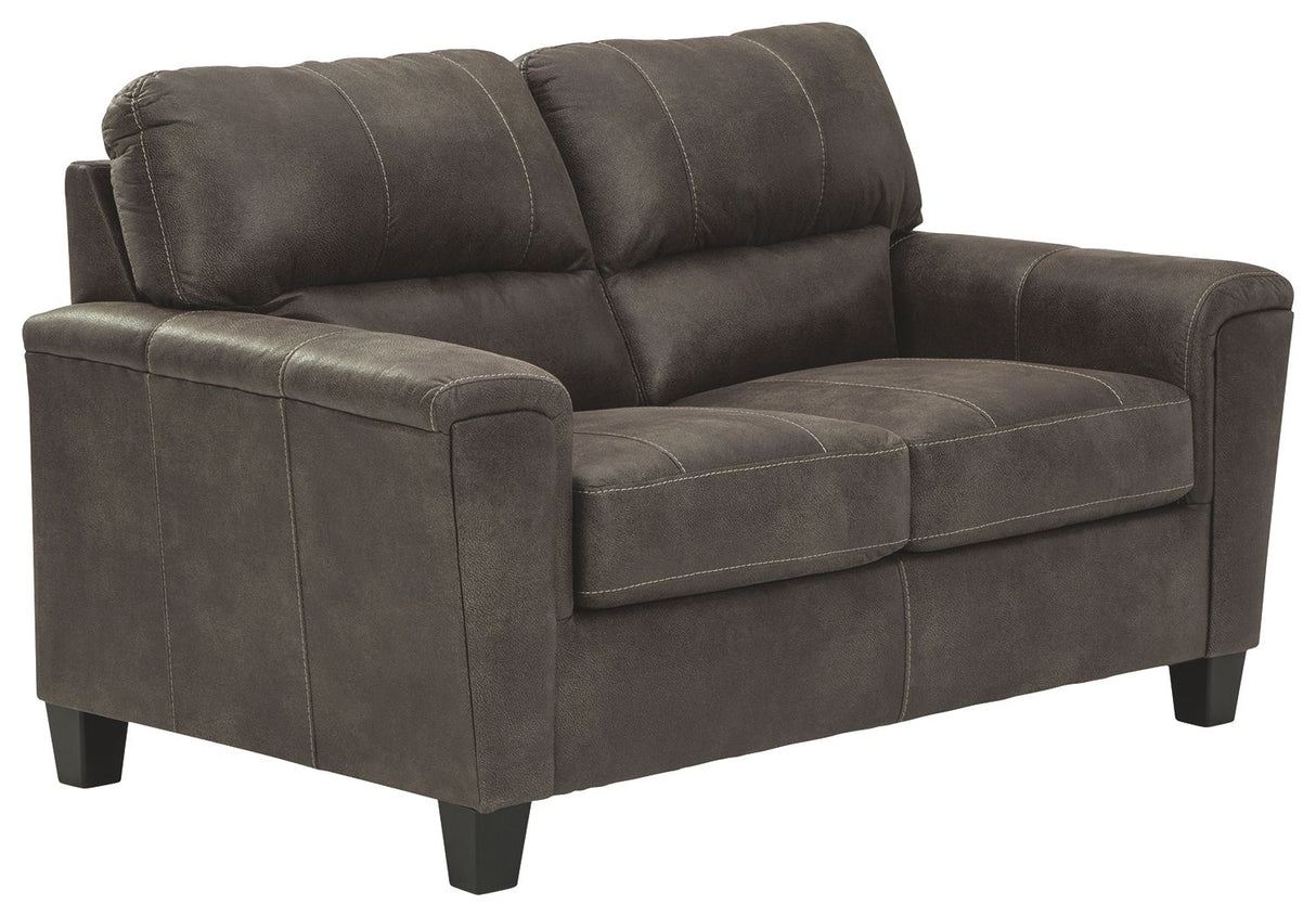 Navi - Stationary Loveseat Dark Gray by Signature Design by Ashley® | Bel Furniture