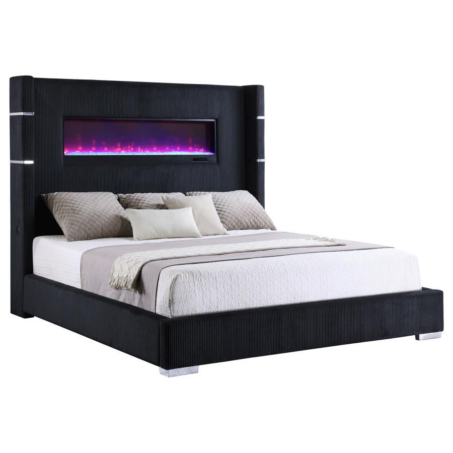 Tisdall - Upholstered Fireplace Bed by Coaster Fine Furniture | Bel Furniture