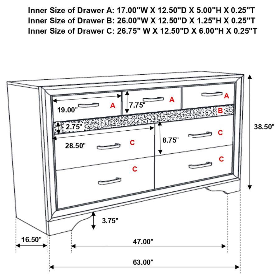 Miranda - 7-Drawer Dresser by CoasterEveryday | Bel Furniture