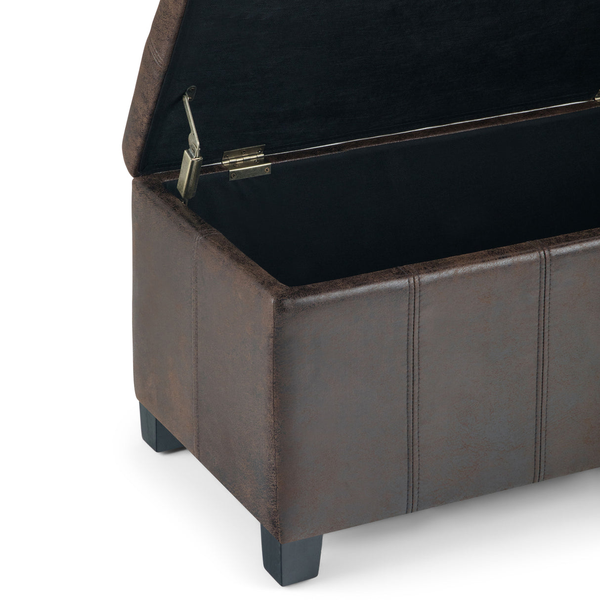 Dover - Storage Ottoman Bench - Distressed Brown by Simpli-Home | Bel Furniture