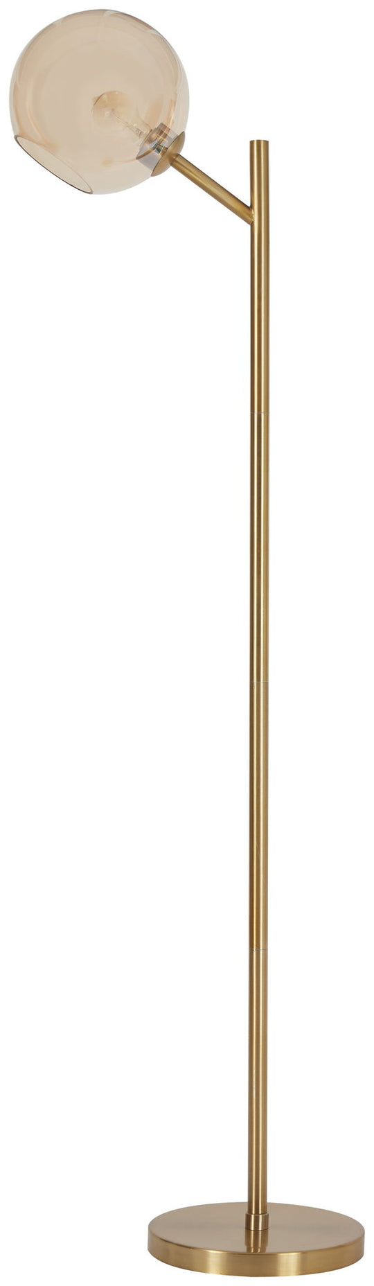 Abanson - Metal Floor Lamp - Amber / Gold Finish