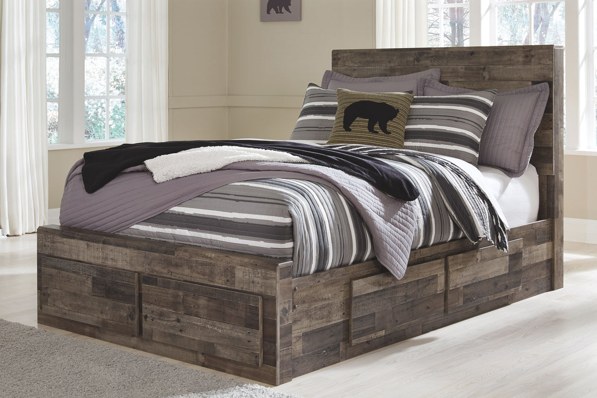 Derekson - Panel Bed Dark Gray Full 6 Drawers by Benchcraft® | Bel Furniture