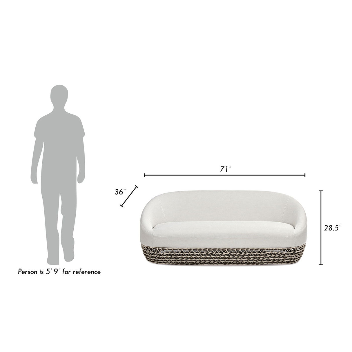 Willow - Upholstered Patio Deep Seating Sofa by Jennifer Taylor Home | Bel Furniture