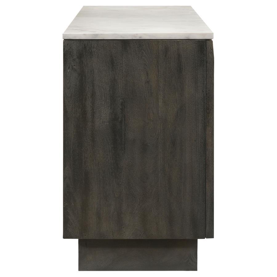 Dennis - 3 Door Marble Top Sideboard Buffet - Tobacco Gray by Coaster Fine Furniture | Bel Furniture