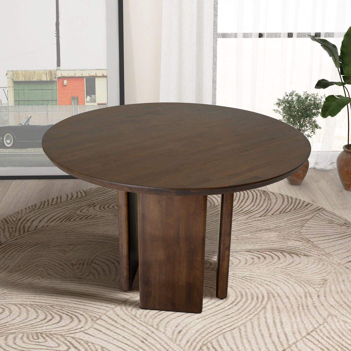 Alden - Round Dining Table - Walnut by Ashcroft Furniture | Bel Furniture