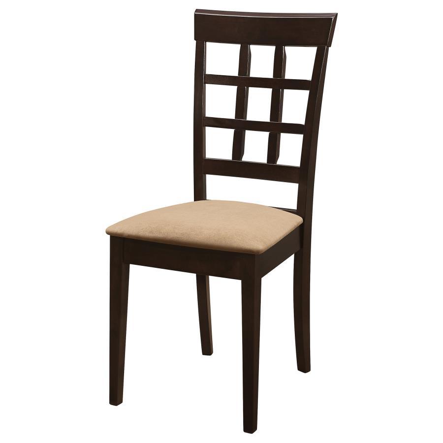 Gabriel - Lattice Back Side Chairs (Set of 2) - Cappuccino by CoasterEveryday | Bel Furniture